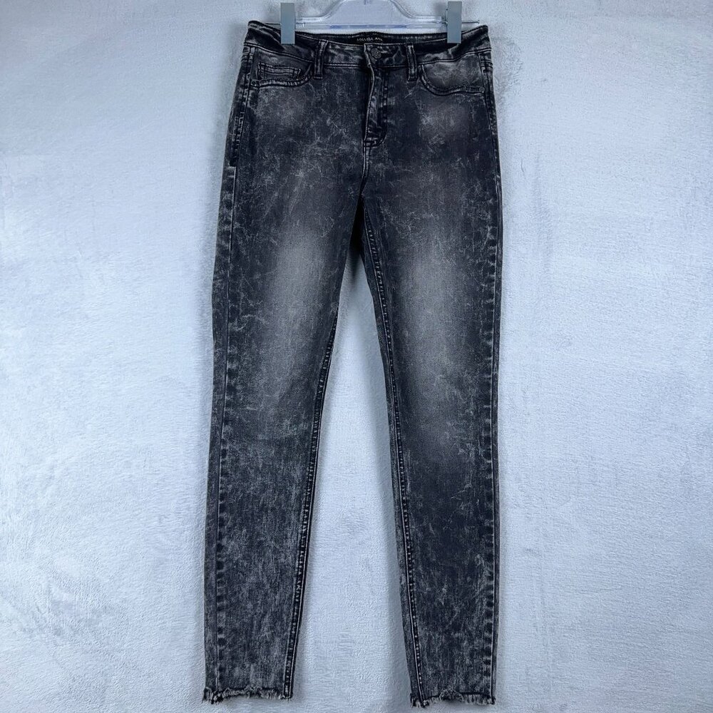 Mamba Jeans Super Skinny Jeans Acid Wash Raw Hem Women's Black Size 9/29